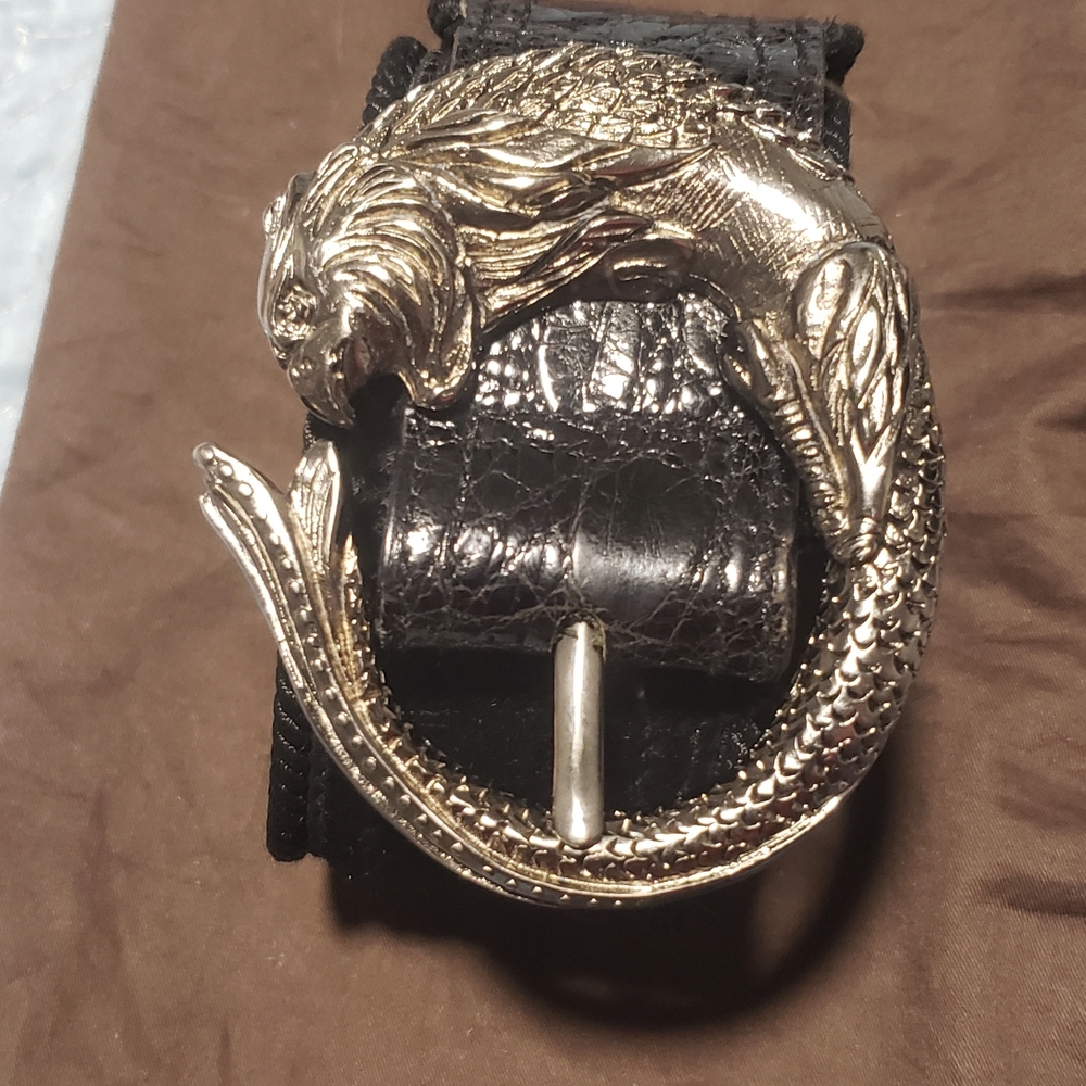 Roberto Cavalli Black and Silver Belt